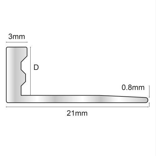 10mm - Aluminium Bead/Trim (2.7m) - Straight - Resin Bound - Gen