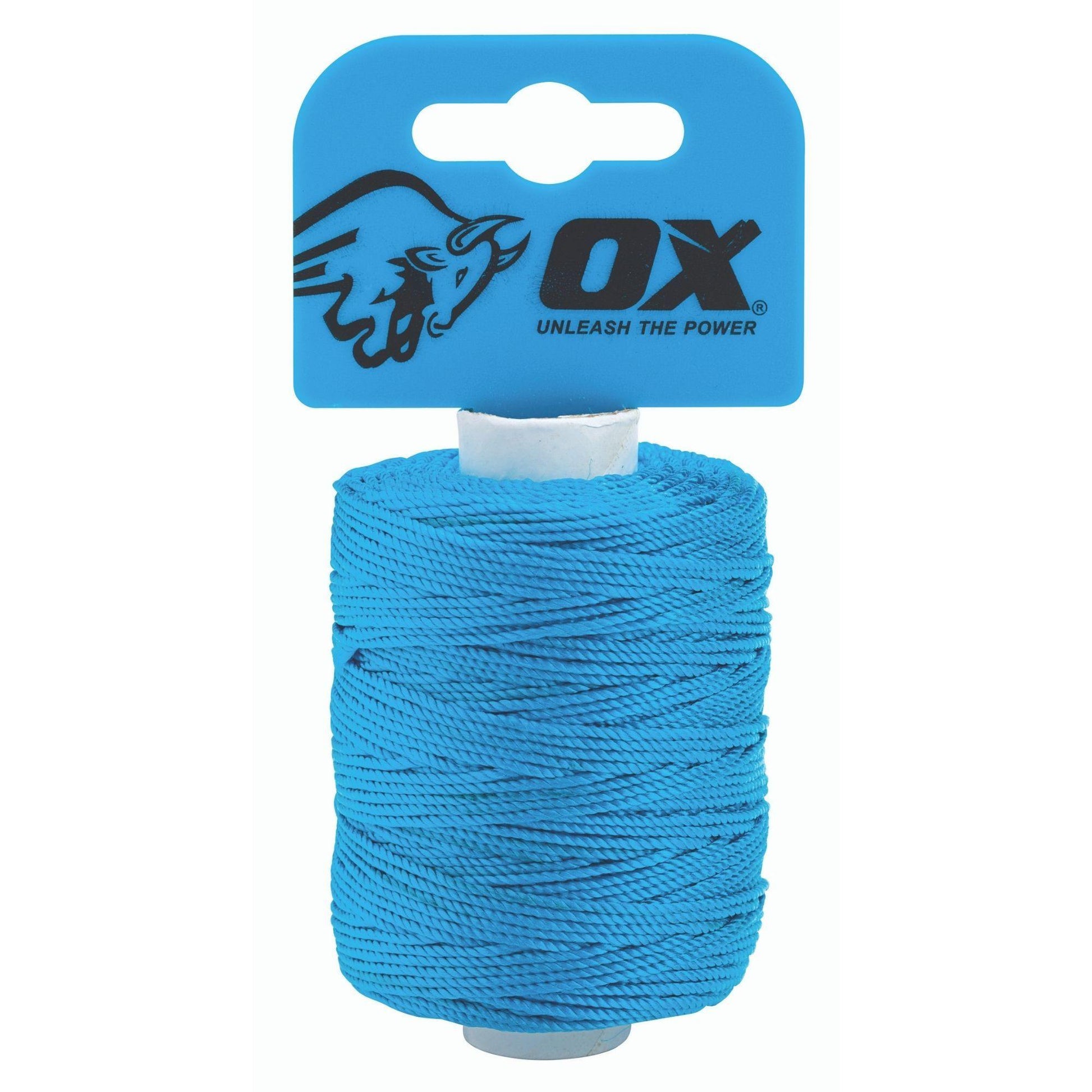 OX Pro Nylon High Vis Builders Line 105m / 350ft - Cyan - Exo Supplies