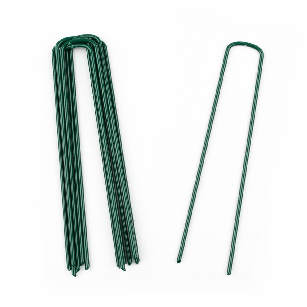 Green artificial grass turf u pins